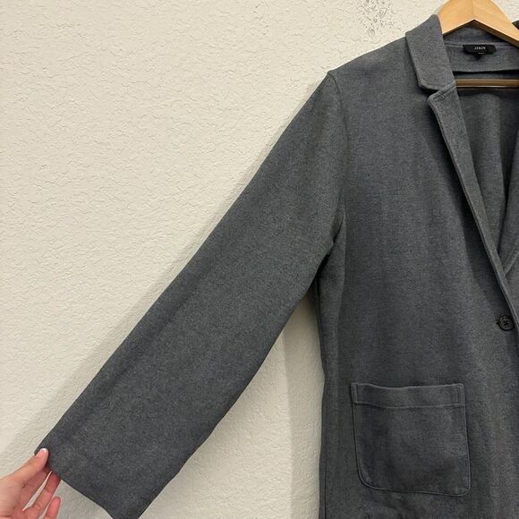 J. CREW W's Knit Ponte Blazer One-Button w Patch Pocket in Gray - Picture 4 of 12
